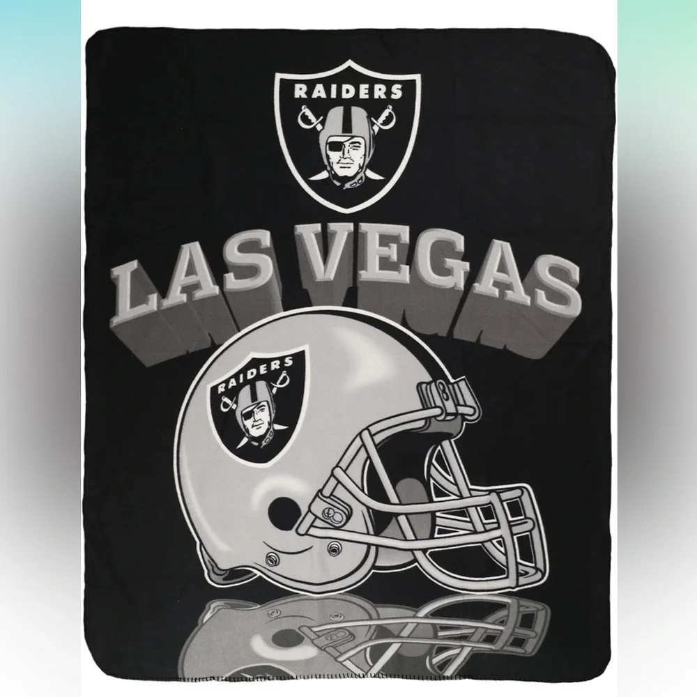NFL Northwest Las Vegas Raiders Throw fleece gray black 50